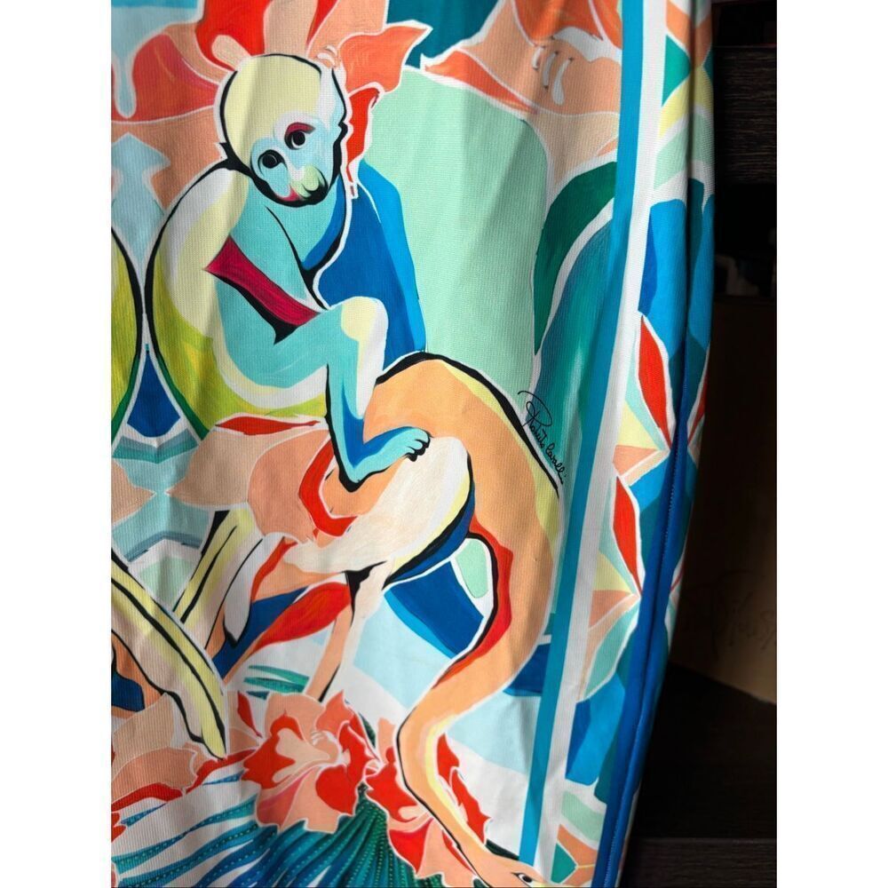 Roberto Cavalli Blue Multicolor Floral Bird Print Mini Dress Size 38 USA 2 / XS - Picture 9 of 10